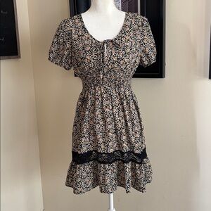 Floral Short Sleeve Floral Dress